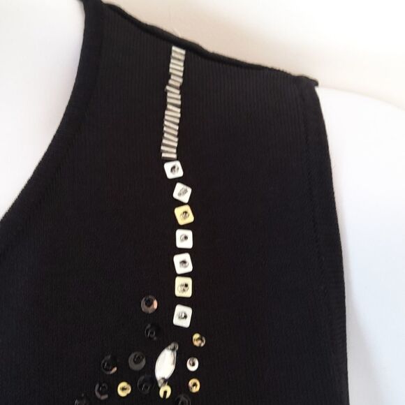 Jackie Jean black sleeveless blouse with beading - Picture 6 of 11